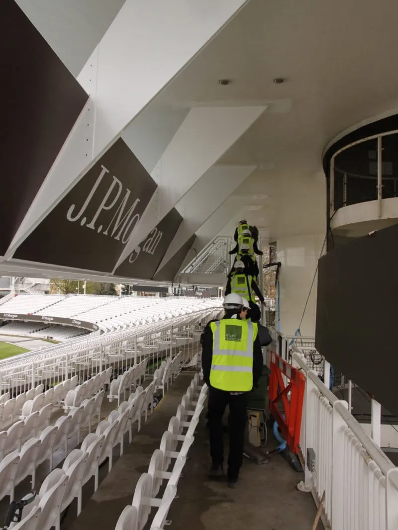 Security Guards checking stadium